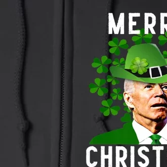 Funny Joe Biden Merry Christmas Confused St Patricks Day Full Zip Hoodie