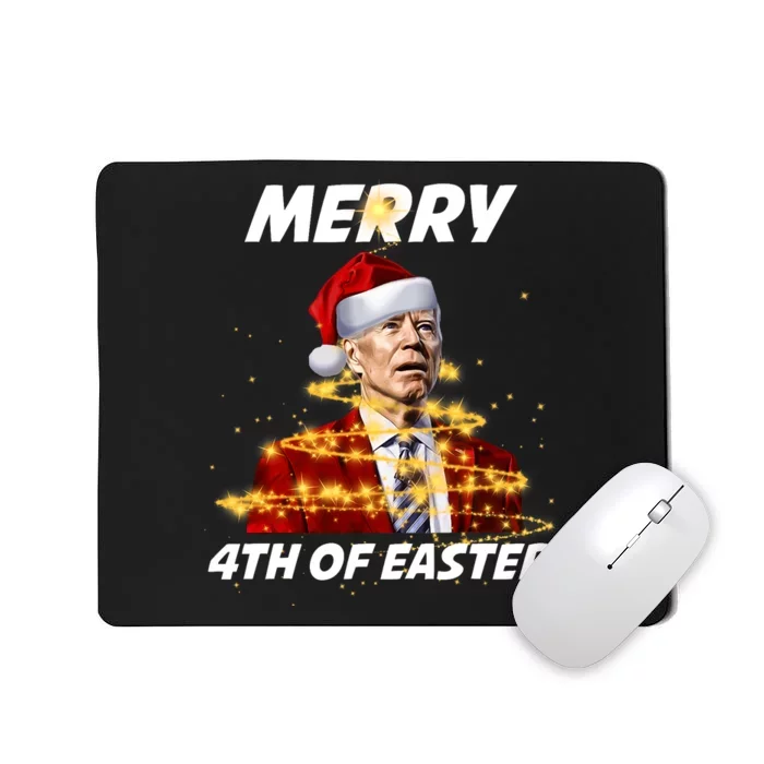 Funny Joe Biden Christmas Santa Hat Merry 4th Of Easter Xmas Mousepad