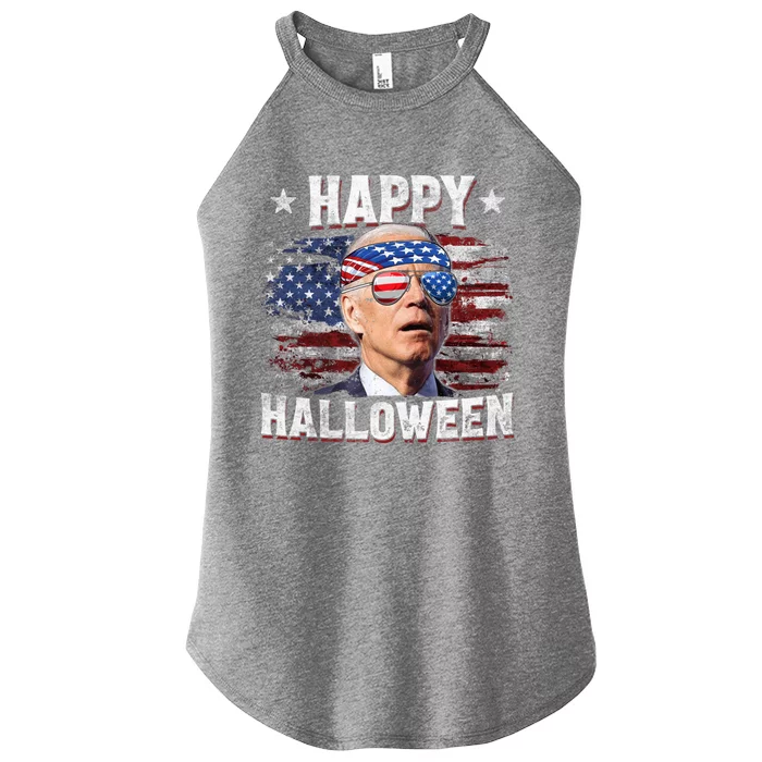 Funny Joe Biden 4th Of July Happy Halloween American Us Flag Cute Gift Women’s Perfect Tri Rocker Tank