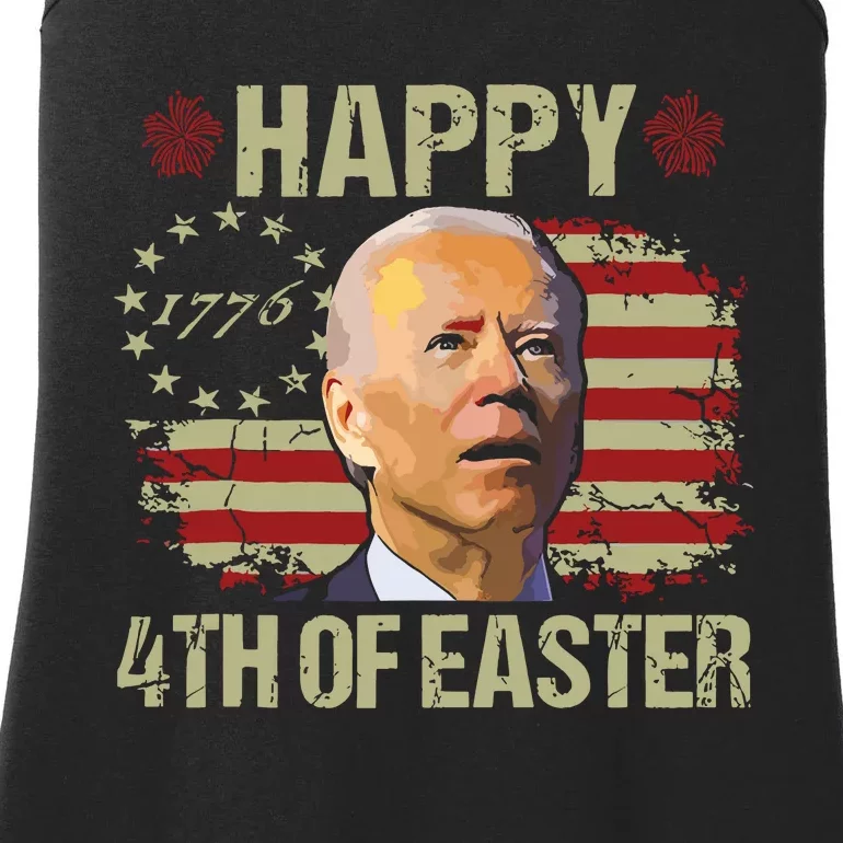 Fun Joe Biden 4th Of July Happy 4th Of Easter Us Flag Ladies Essential Tank