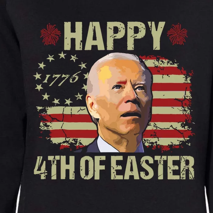 Fun Joe Biden 4th Of July Happy 4th Of Easter Us Flag Womens California Wash Sweatshirt