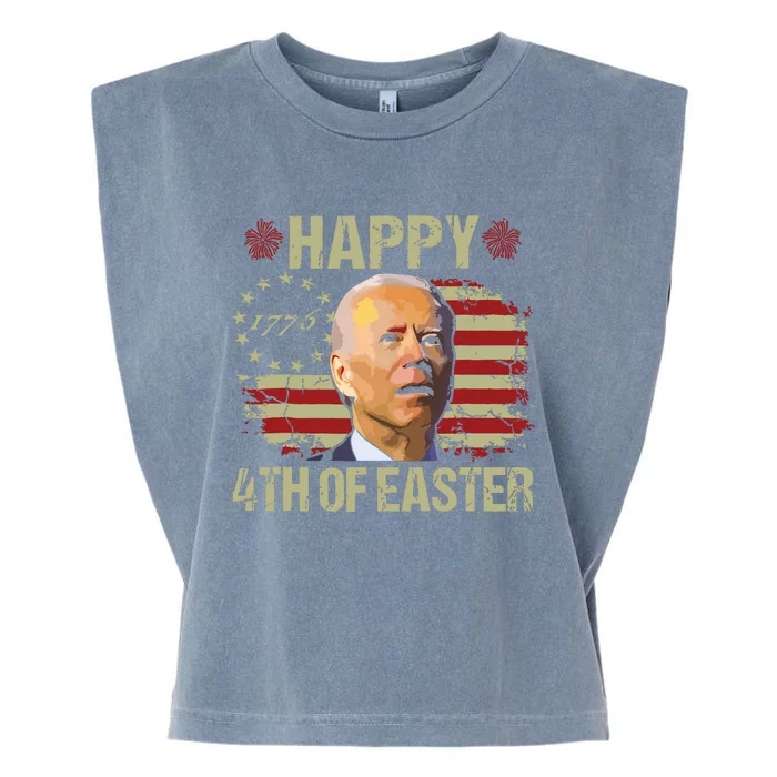 Fun Joe Biden 4th Of July Happy 4th Of Easter Us Flag Garment-Dyed Women's Muscle Tee