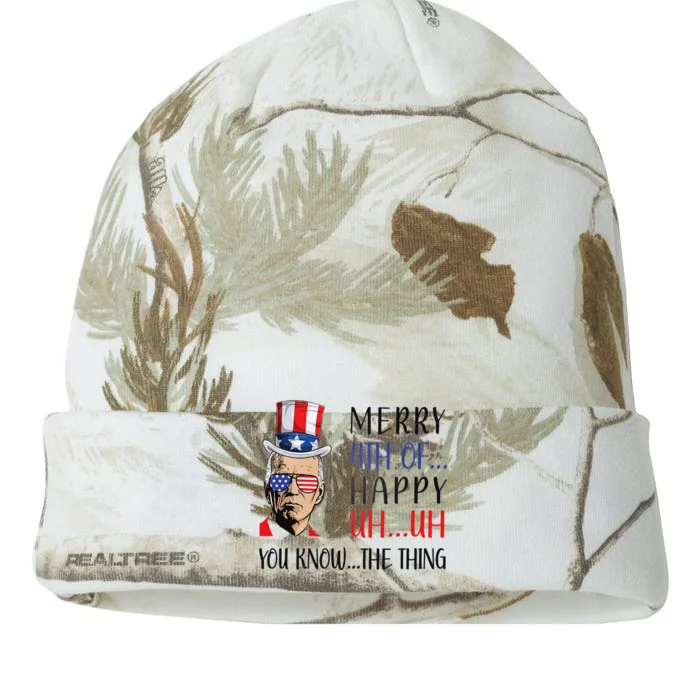 Funny Joe Biden Confused Merry 4th Of July US Flag Kati - 12in Camo Beanie