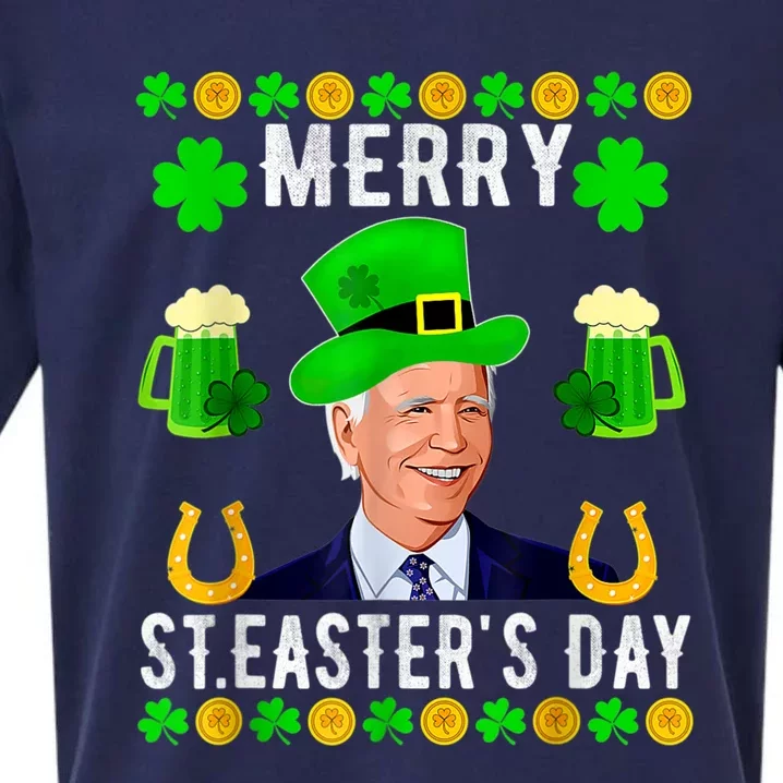 Funny Joe Biden St Patricks Day Merry 4th Of Easter Sueded Cloud Jersey T-Shirt