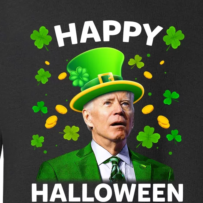 Funny Joe Biden St Patricks Day Happy Halloween Toddler Sweatshirt