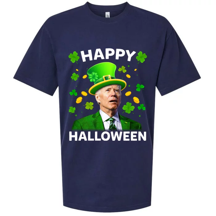 Funny Joe Biden St Patricks Day Happy Halloween Sueded Cloud Jersey T-Shirt