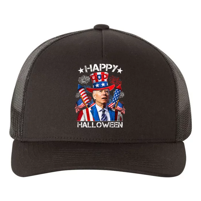 Funny Joe Biden 4th Of July Happy Halloween Firework Yupoong Adult 5-Panel Trucker Hat