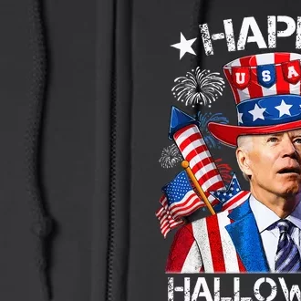 Funny Joe Biden 4th Of July Happy Halloween Firework Full Zip Hoodie