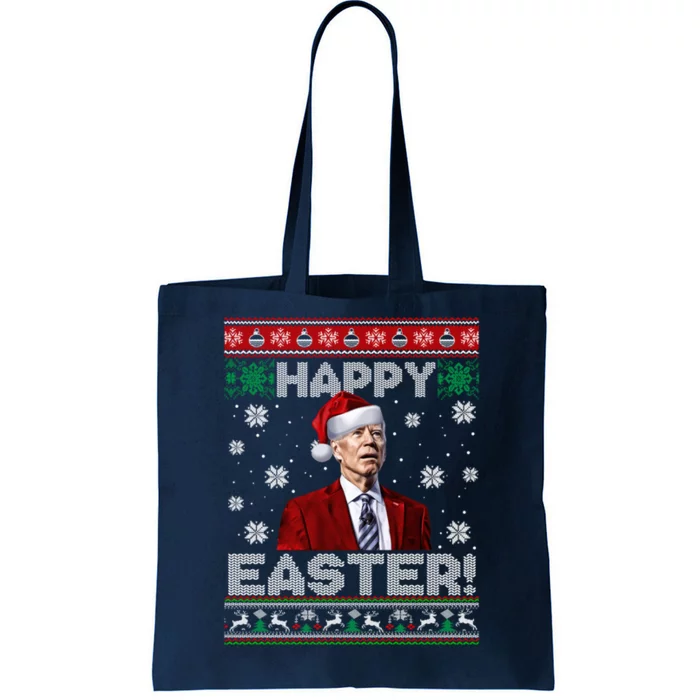 Funny Joe Biden Happy Easter Ugly Christmas Sweater Tote Bag