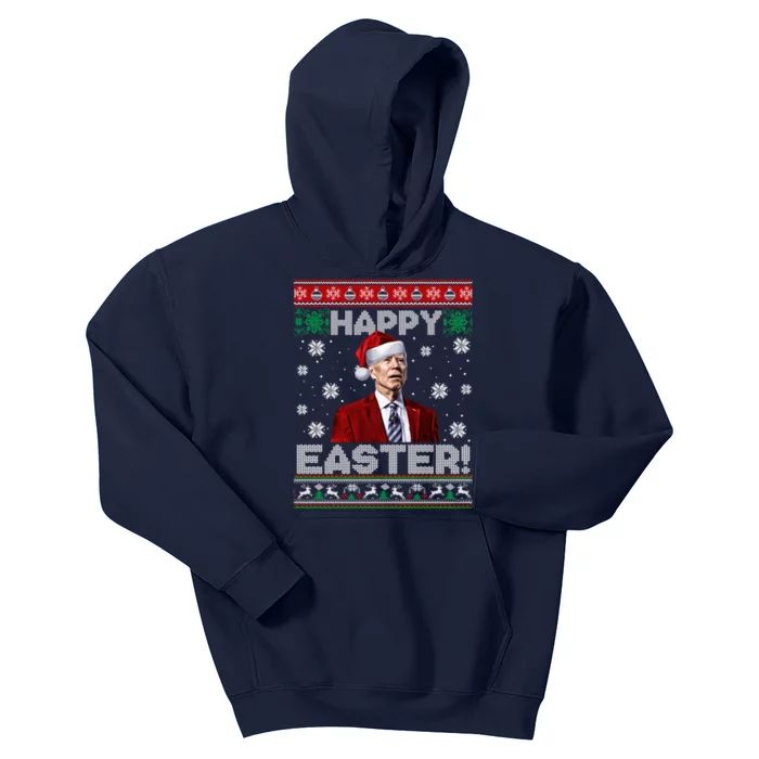 Funny Joe Biden Happy Easter Ugly Christmas Sweater Kids Hoodie