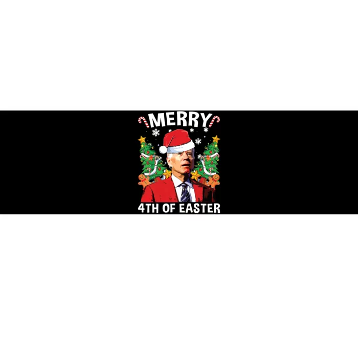 Funny Joe Biden Christmas Santa Hat Merry 4th Of Easter Xmas Bumper Sticker