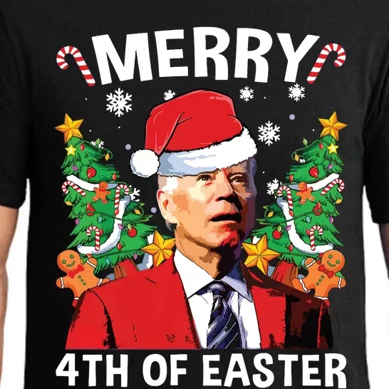 Funny Joe Biden Christmas Santa Hat Merry 4th Of Easter Xmas Pajama Set