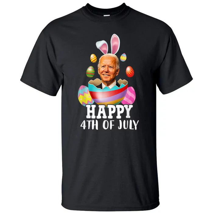 Funny Joe Biden Happy 4th July Confused Easter Biden Bunny Tall T-Shirt