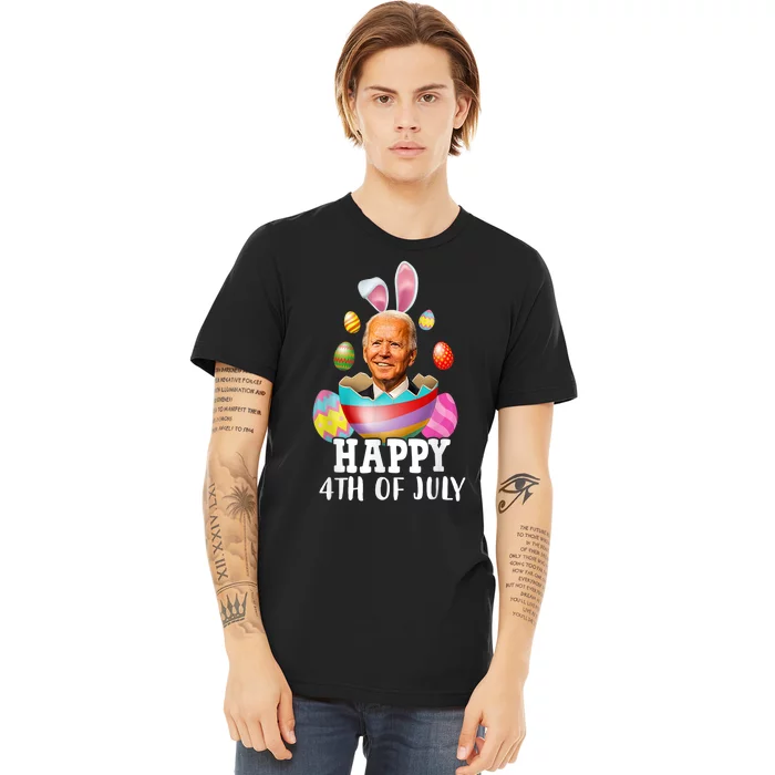 Funny Joe Biden Happy 4th July Confused Easter Biden Bunny Premium T-Shirt