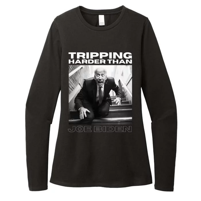 Funny Joe Biden Tripping Harder Than Joe Biden Womens CVC Long Sleeve Shirt