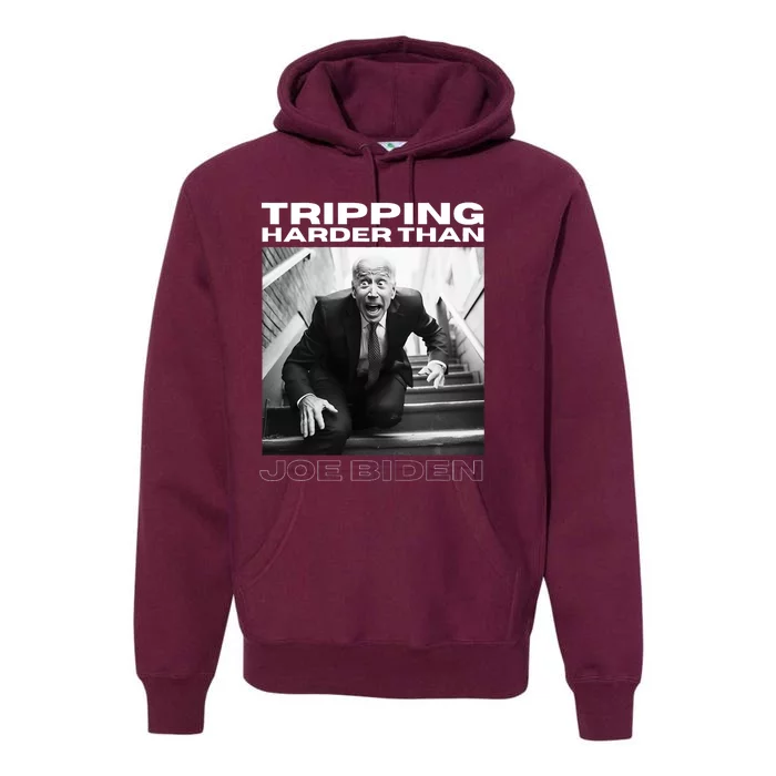 Funny Joe Biden Tripping Harder Than Joe Biden Premium Hoodie