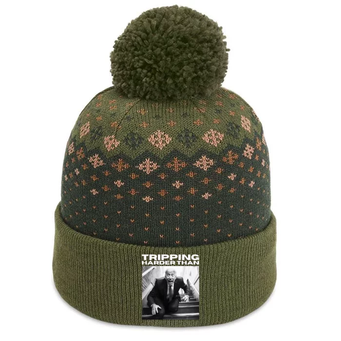 Funny Joe Biden Tripping Harder Than Joe Biden The Baniff Cuffed Pom Beanie