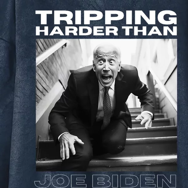 Funny Joe Biden Tripping Harder Than Joe Biden Hooded Wearable Blanket