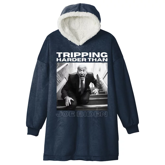 Funny Joe Biden Tripping Harder Than Joe Biden Hooded Wearable Blanket