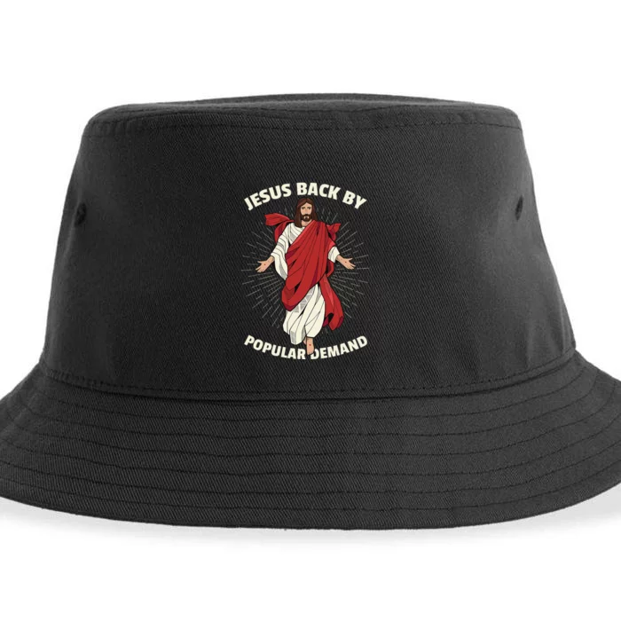 Funny Jesus Back By Popular Demand Easter Basket Stuffers Sustainable Bucket Hat