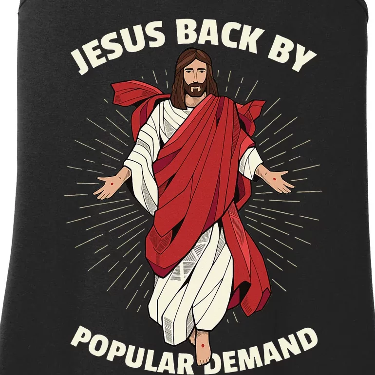 Funny Jesus Back By Popular Demand Easter Basket Stuffers Ladies Essential Tank