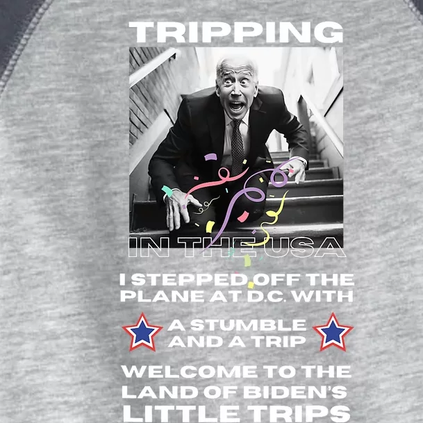 Funny Joe Biden Tripping In The USA Toddler Fine Jersey T-Shirt