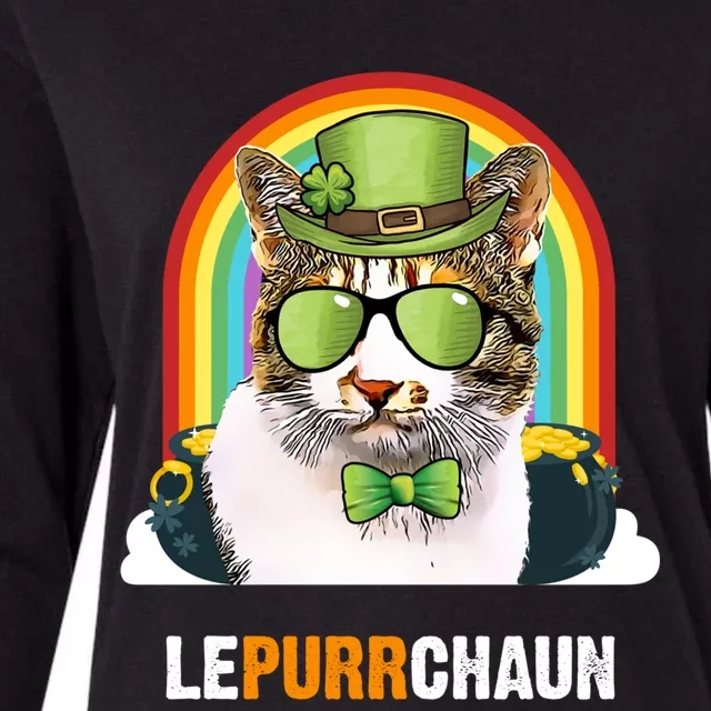 Funny Japanese Bobtail Cat Lepurrchaun St Patricks Day Gift Womens Cotton Relaxed Long Sleeve T-Shirt