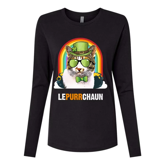 Funny Japanese Bobtail Cat Lepurrchaun St Patricks Day Gift Womens Cotton Relaxed Long Sleeve T-Shirt