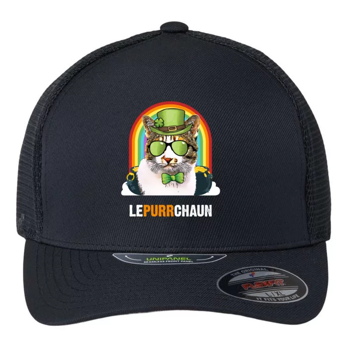 Funny Japanese Bobtail Cat Lepurrchaun St Patricks Day Gift Flexfit Unipanel Trucker Cap