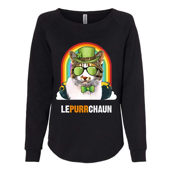 Funny Japanese Bobtail Cat Lepurrchaun St Patricks Day Gift Womens California Wash Sweatshirt