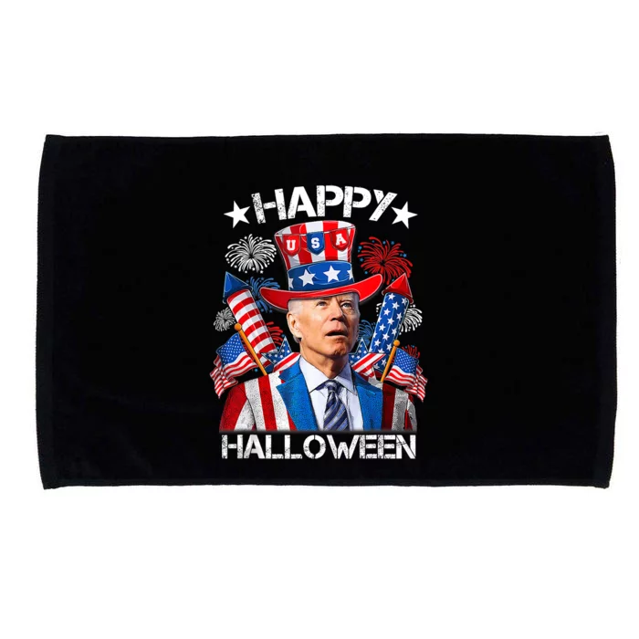 Funny Joe Biden 4th Of July Happy Halloween Firework Microfiber Hand Towel