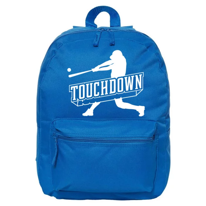 Funny Joke Baseball Touchdown Joke Gift Design Gift 16 in Basic Backpack