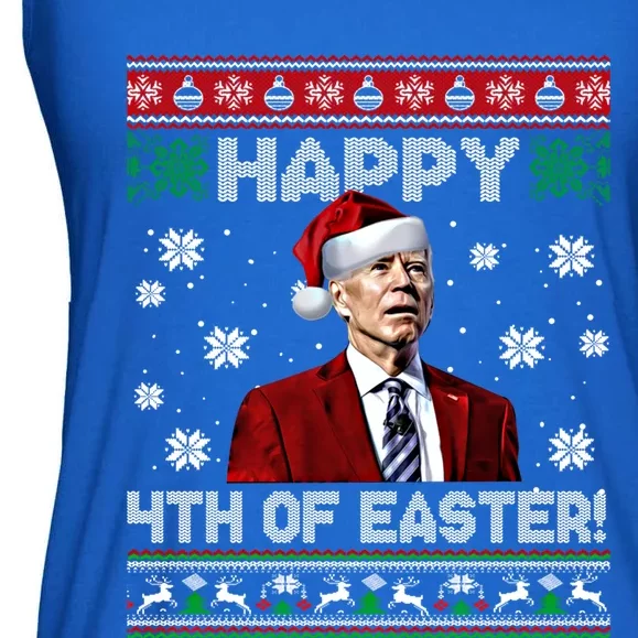 Funny Joe Biden Happy 4th Of Easter Ugly Christmas Sweater Gift Ladies Essential Flowy Tank