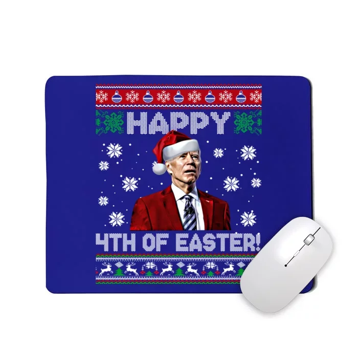 Funny Joe Biden Happy 4th Of Easter Ugly Christmas Sweater Gift Mousepad