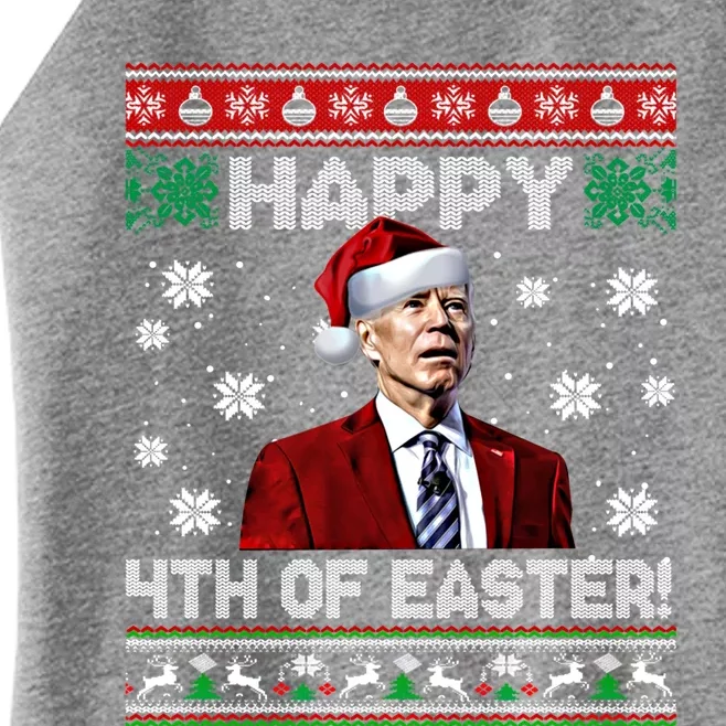 Funny Joe Biden Happy 4th Of Easter Ugly Christmas Sweater Gift Women’s Perfect Tri Rocker Tank