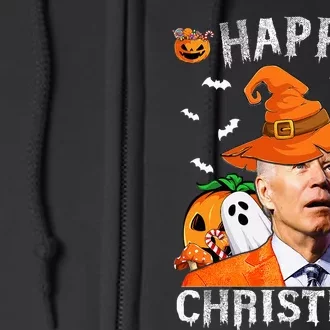 Funny Joe Biden Happy Halloween Happy Christmas Saying Full Zip Hoodie