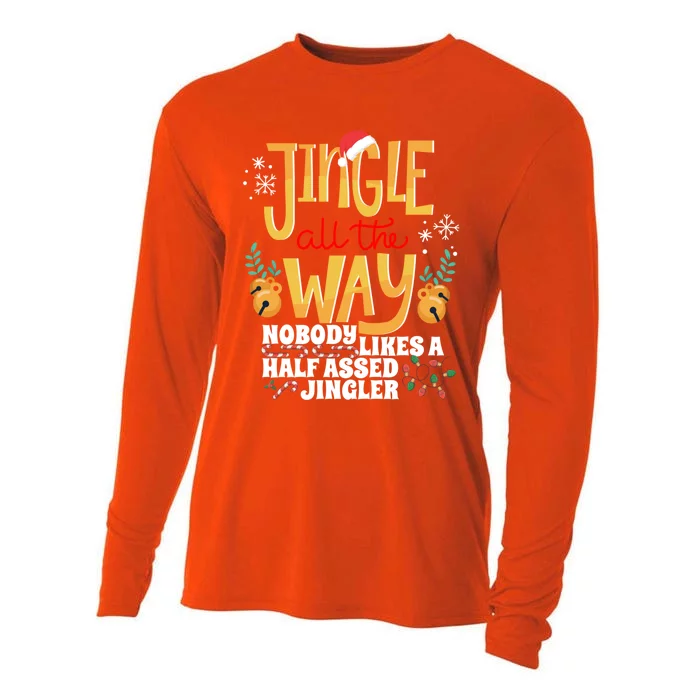 Funny Jingle Bells Half Assed Jingler Xmas Gag Gift Cooling Performance Long Sleeve Crew