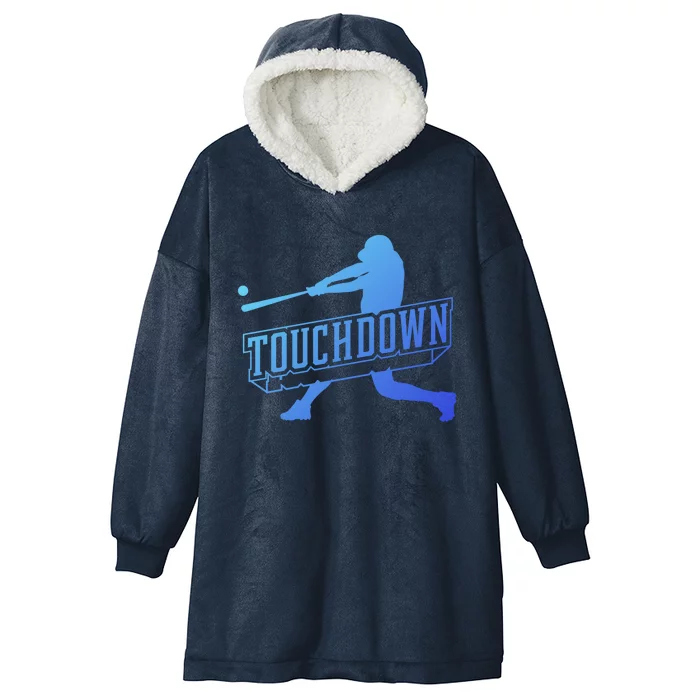 Funny Joke Baseball Touchdown Joke Gift Design Gift Hooded Wearable Blanket