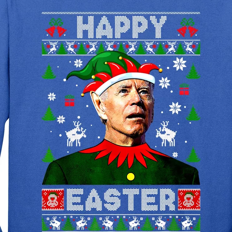 Funny Joe Biden Happy Easter Christmas Ugly Sweater Cool Gift Tall Long Sleeve T-Shirt