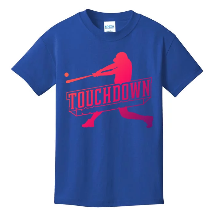 Funny Joke Baseball Touchdown Joke Gift Design Gift Kids T-Shirt