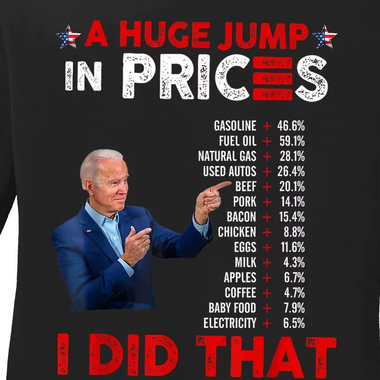 Funny Joe Biden Us Crisis I Did That Anti Biden Liberals Ladies Long Sleeve Shirt