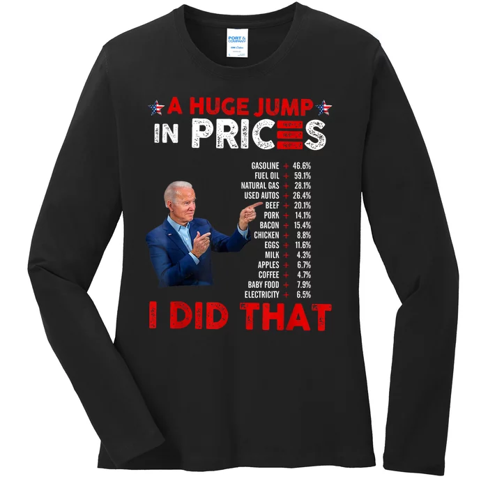 Funny Joe Biden Us Crisis I Did That Anti Biden Liberals Ladies Long Sleeve Shirt