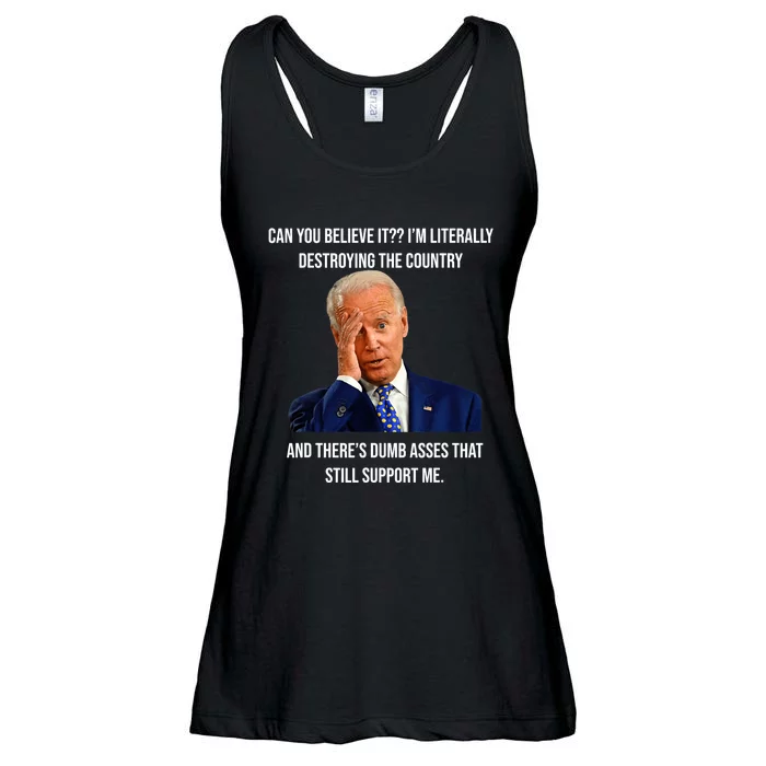 Funny Joe Biden Literally Destroying Country Anti Liberals Ladies Essential Flowy Tank