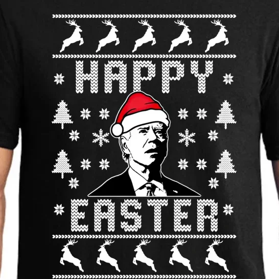 Funny Joe Biden Happy Easter Ugly Christmas Sweater Gift Pajama Set