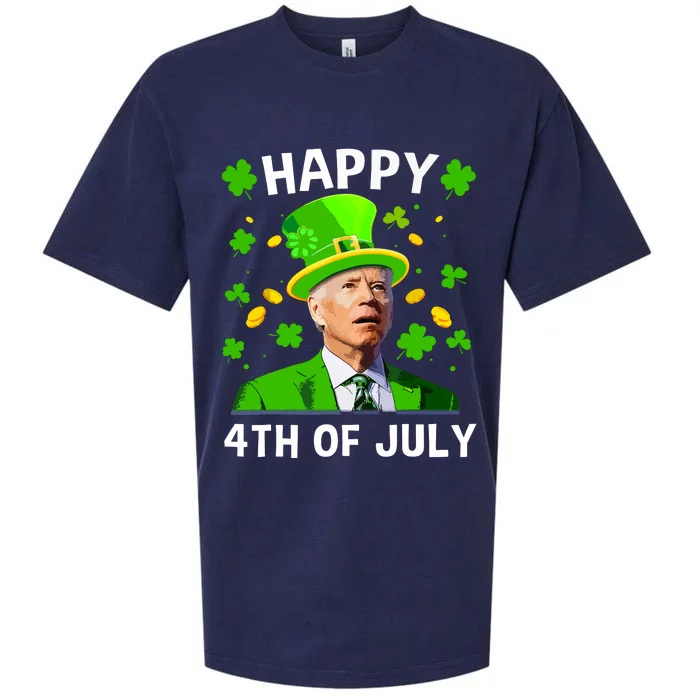 Funny Joe Biden St Patricks Day Happy 4th Of July Confused Sueded Cloud Jersey T-Shirt