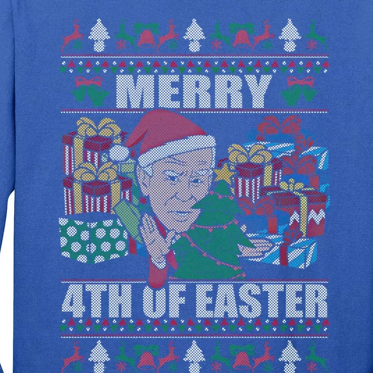 Funny Joe Biden Happy Easter Ugly Christmas Sweater Cute Gift Tall Long Sleeve T-Shirt