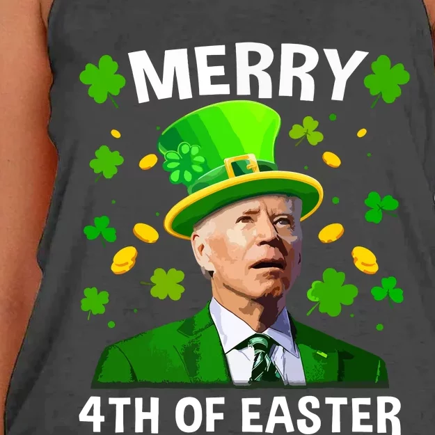 Funny Joe Biden St Patricks Day Merry 4th Of Easter Women's Knotted Racerback Tank