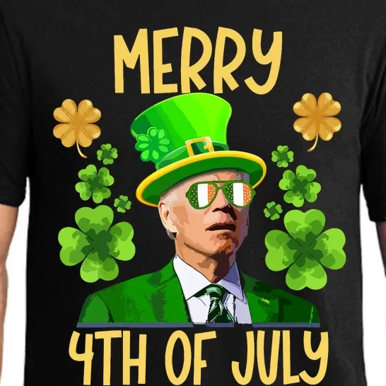 Funny Joe Biden St Patricks Day Merry 4th Of July Sarcastic Pajama Set