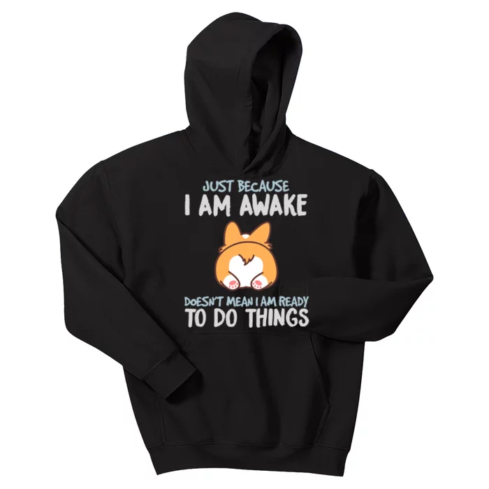 Funny Just Because Im Awake Kids Hoodie