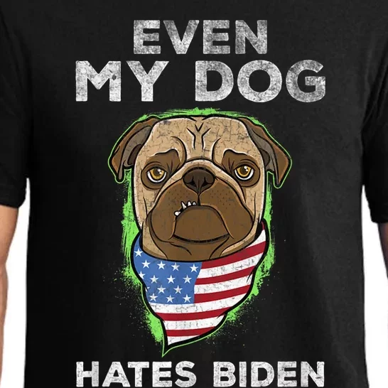 Funny Joe Biden Even My Dog Hates Biden Anti President Retro Pajama Set